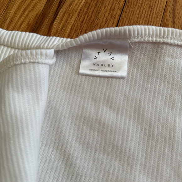 Varley Jenny Sweat Boxy Crop mock neck sweatshirt cutout ivory women S - Picture 9 of 11